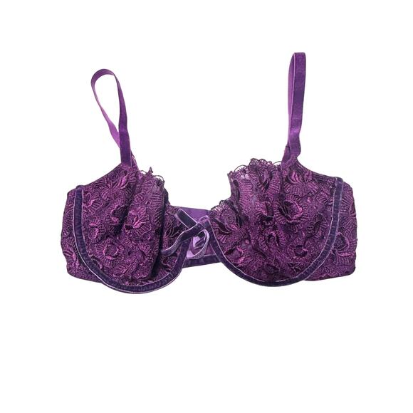Victoria Secret Very Sexy Deep Plum Lace Push up Bra Size 34D - Picture 2 of 10